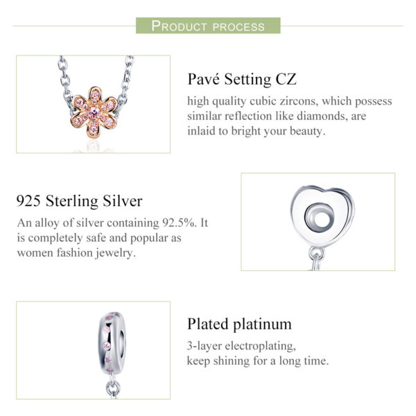 ΑΣΗΜΕΝΙΟ CHARM (925) Safety Flower Chain