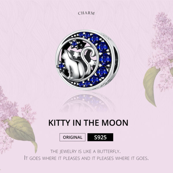 ΑΣΗΜΕΝΙΟ CHARM (925) Blue stones cat stars