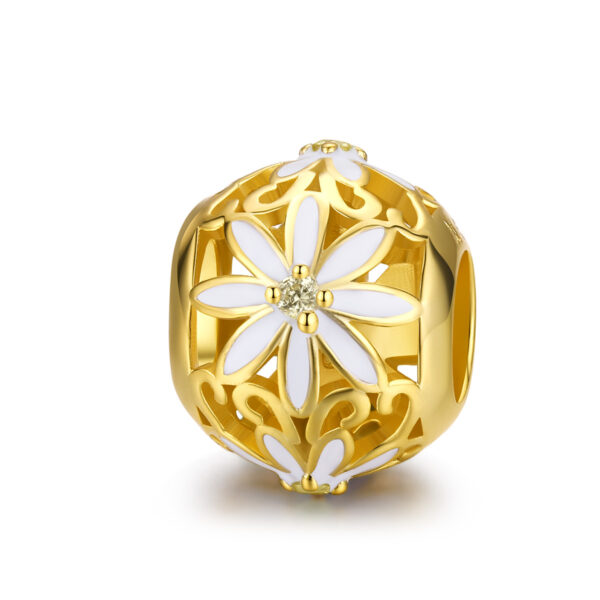 ΑΣΗΜΕΝΙΟ CHARM (925) Flower margarita gold
