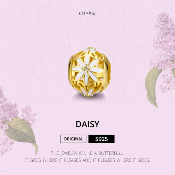ΑΣΗΜΕΝΙΟ CHARM (925) Flower margarita gold