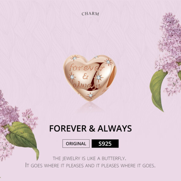 ΑΣΗΜΕΝΙΟ CHARM (925) Forever and always shining heart