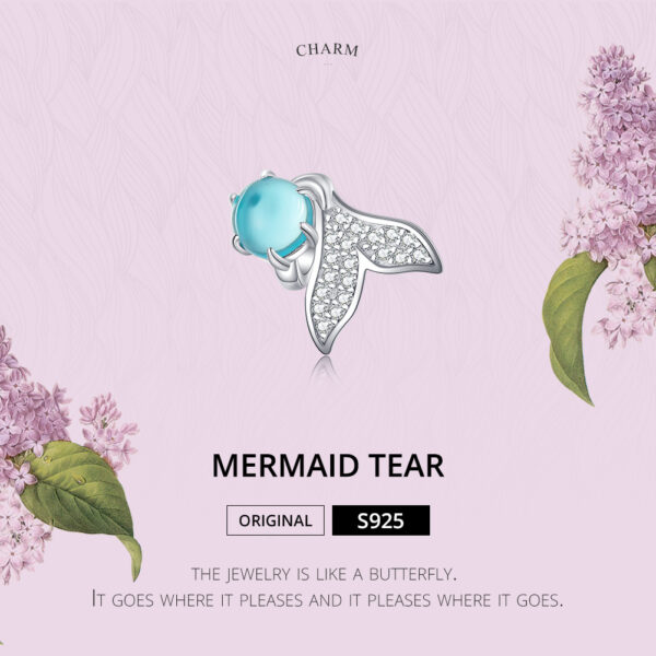 ΑΣΗΜΕΝΙΟ CHARM (925) Mermaid with blue stone