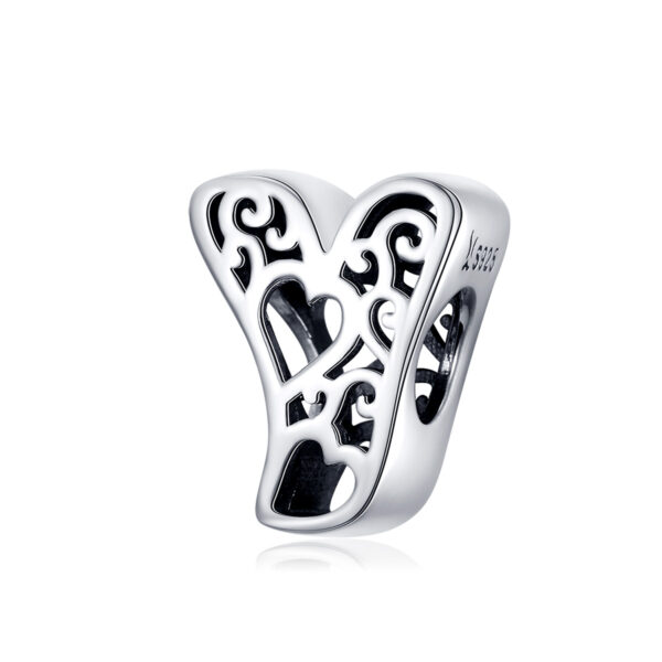 ΑΣΗΜΕΝΙΟ CHARM (925) Letter Y with hearts carved