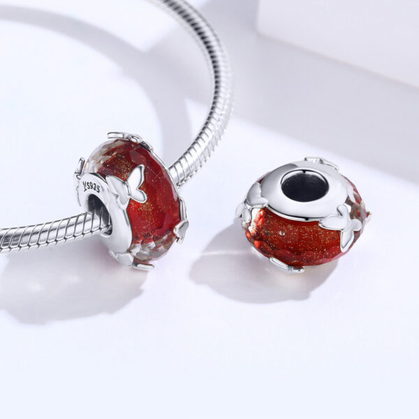 ΑΣΗΜΕΝΙΟ CHARM (925) Red drop butterfly