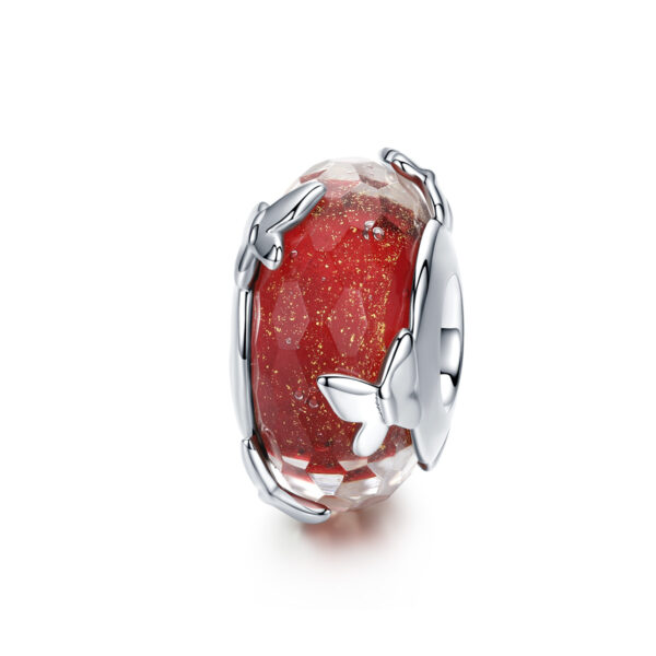 ΑΣΗΜΕΝΙΟ CHARM (925) Red drop butterfly