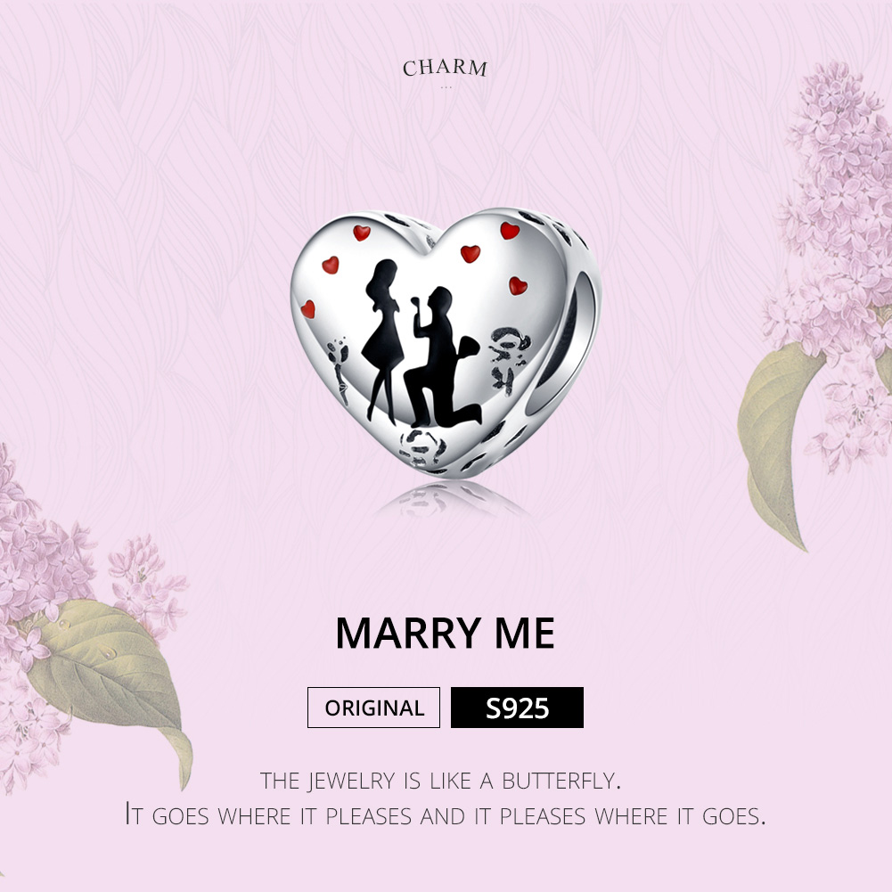ΑΣΗΜΕΝΙΟ CHARM (925) Couple proposing - Image 3