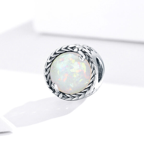 ΑΣΗΜΕΝΙΟ CHARM (925) Shine white stone with details