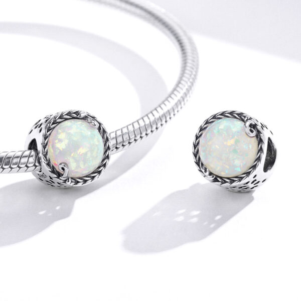 ΑΣΗΜΕΝΙΟ CHARM (925) Shine white stone with details