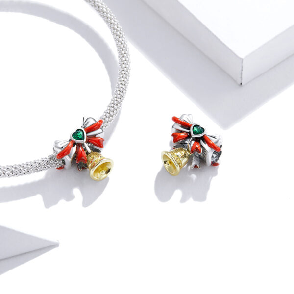 ΑΣΗΜΕΝΙΟ CHARM (925) Xmas bell with red bow