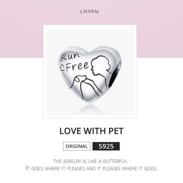 ΑΣΗΜΕΝΙΟ CHARM (925) Run free pet lover