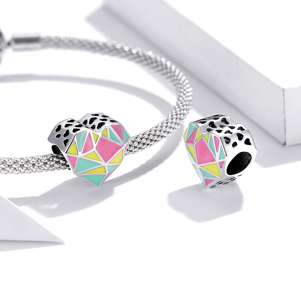 ΑΣΗΜΕΝΙΟ CHARM (925) Colorful heart - Image 2