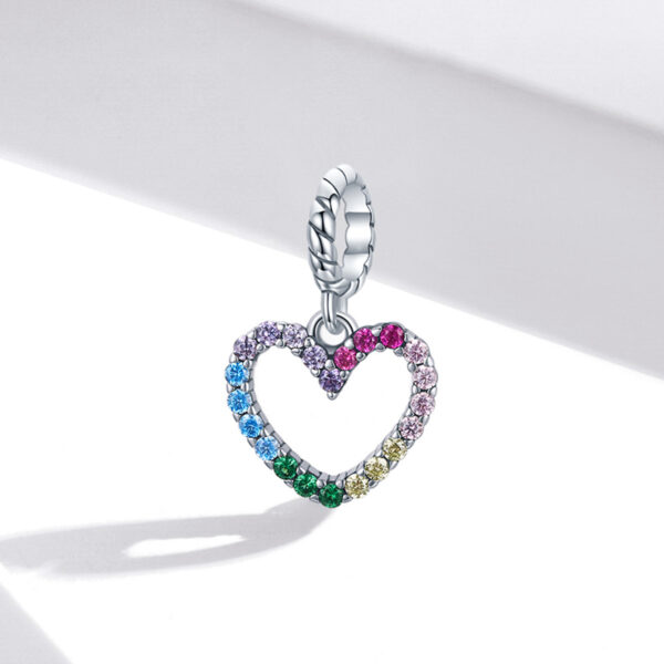 ΑΣΗΜΕΝΙΟ CHARM (925) Colorful heart with stones