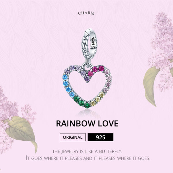 ΑΣΗΜΕΝΙΟ CHARM (925) Colorful heart with stones