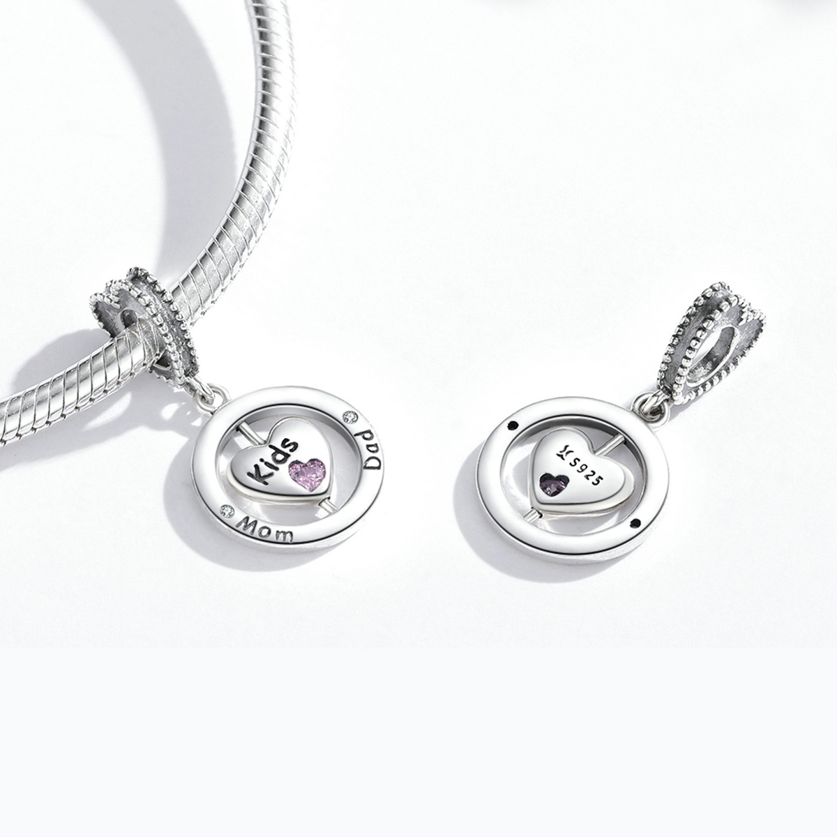 ΑΣΗΜΕΝΙΟ CHARM (925) Mom Kids Dad - Image 3