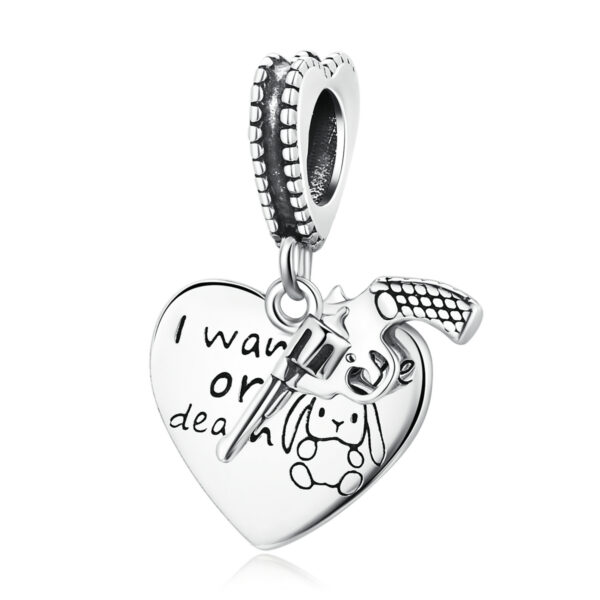 ΑΣΗΜΕΝΙΟ CHARM (925) Pistol and love