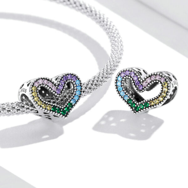 ΑΣΗΜΕΝΙΟ CHARM (925) Colorful heart with stones