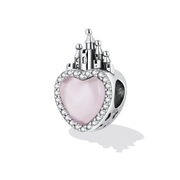 ΑΣΗΜΕΝΙΟ CHARM (925) Pink heart with castle