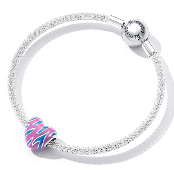 ΑΣΗΜΕΝΙΟ CHARM (925) Contrast color heart