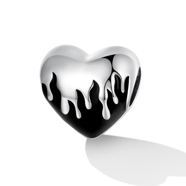 ΑΣΗΜΕΝΙΟ CHARM (925) Black heart melted