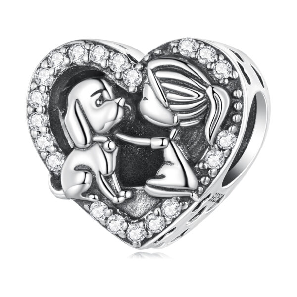 ΑΣΗΜΕΝΙΟ CHARM (925) Girl and puppy