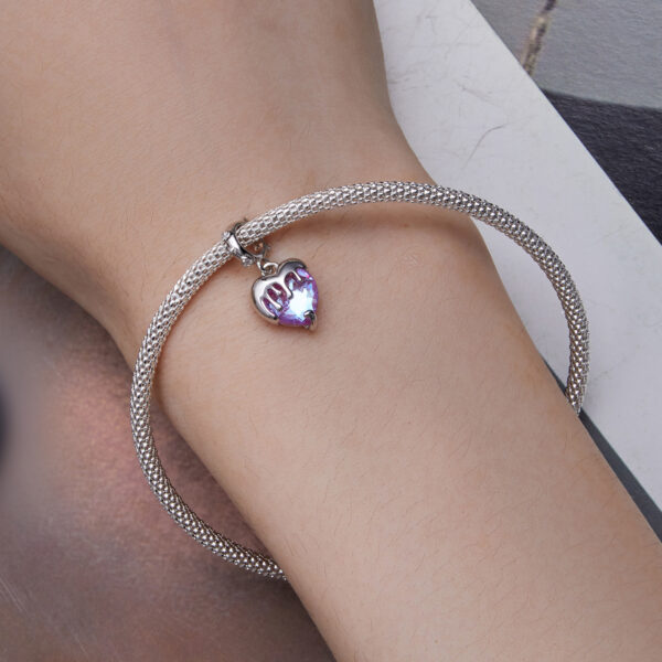 ΑΣΗΜΕΝΙΟ CHARM (925) Glass heart melted