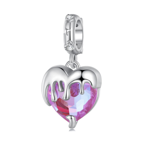 ΑΣΗΜΕΝΙΟ CHARM (925) Glass heart melted
