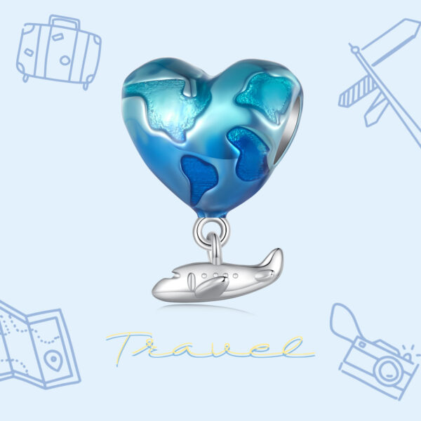 ΑΣΗΜΕΝΙΟ CHARM (925) Earth airplane