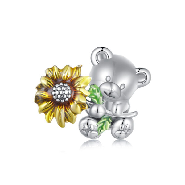 ΑΣΗΜΕΝΙΟ CHARM (925) Sunflower and bear