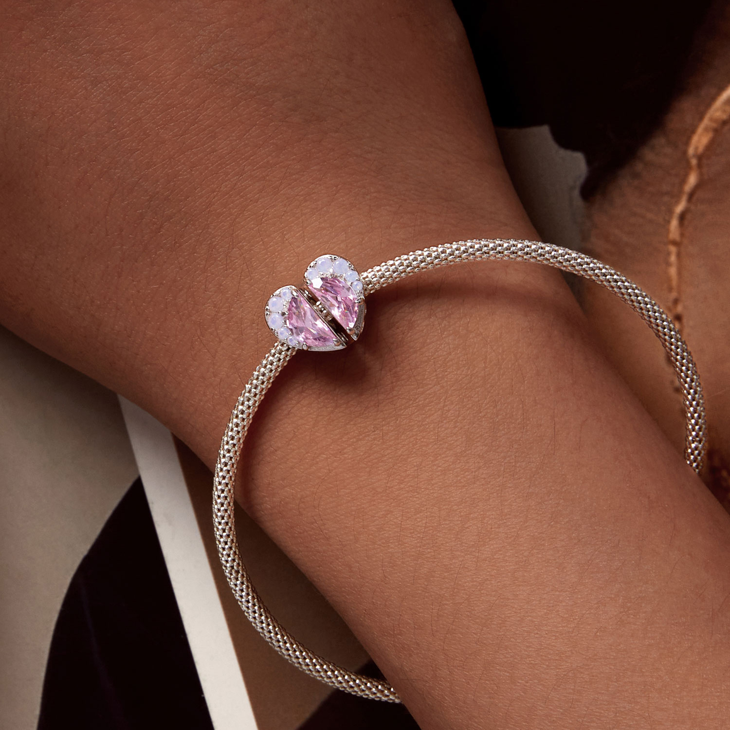 ΑΣΗΜΕΝΙΟ CHARM (925) Double heart Sister Sis - Image 2