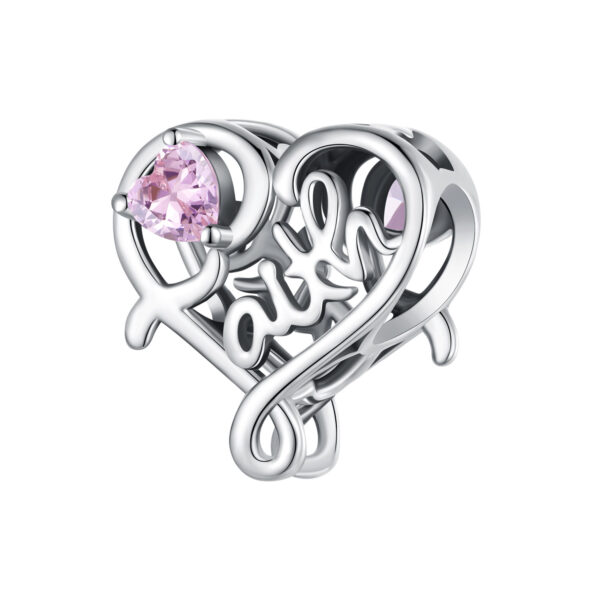 ΑΣΗΜΕΝΙΟ CHARM (925) Love heart faith