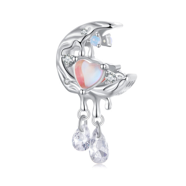 ΑΣΗΜΕΝΙΟ CHARM (925) Moon and heart