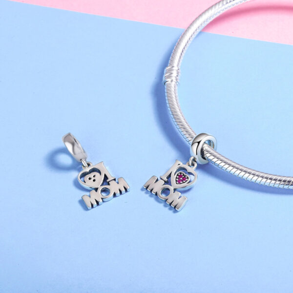 ΑΣΗΜΕΝΙΟ CHARM (925) I love MOM with little heart