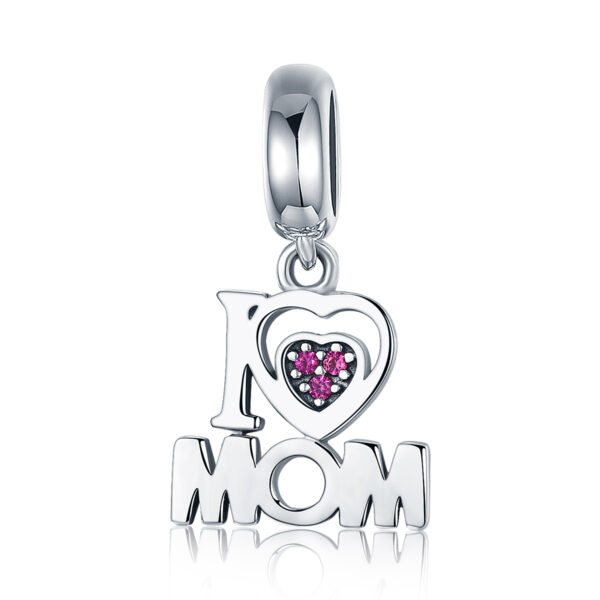ΑΣΗΜΕΝΙΟ CHARM (925) I love MOM with little heart