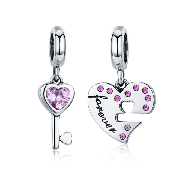 ΑΣΗΜΕΝΙΟ CHARM (925) Double charm forever heart and key