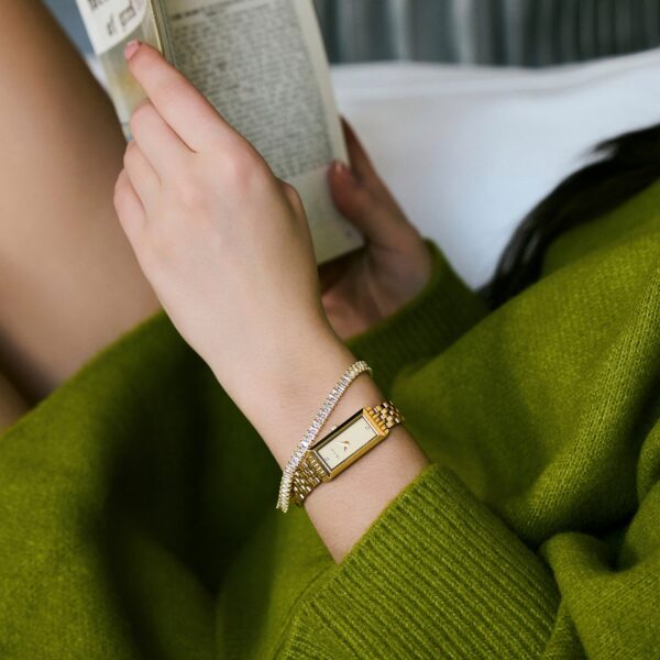 BREEZE Watch Edge Swarovski Gold Stainless Steel Bracelet