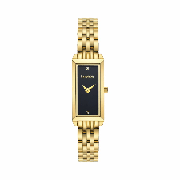 BREEZE Watch Edge Swarovski Gold Stainless Steel Bracelet