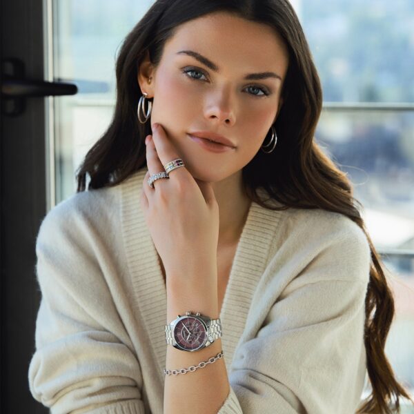 BREEZE POSHIUS WATCH SWAROVSKI CHRONOGRAPH TWO TONE STAINLESS STEEl BRACELET