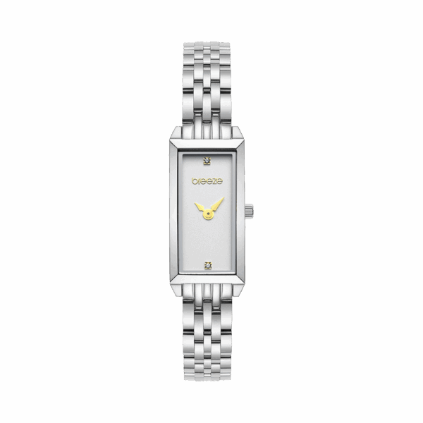 BREEZE Watch Edge Swarovski Silver Stainless Steel Bracelet