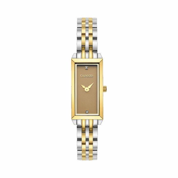BREEZE Watch Edge Swarovski Two Tone Stainless Steel Bracelet