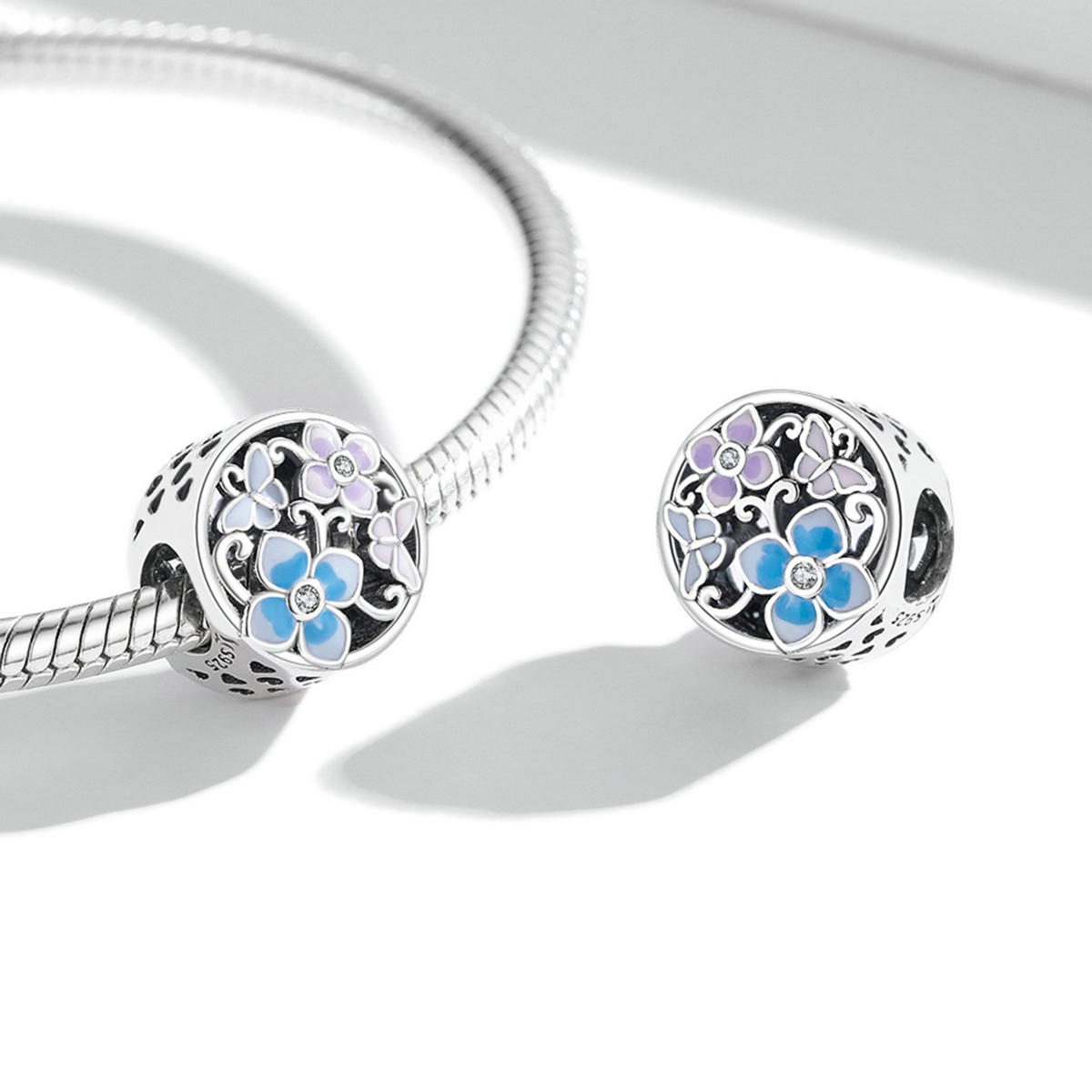 ΑΣΗΜΕΝΙΟ CHARM (925) Flowers - Image 3