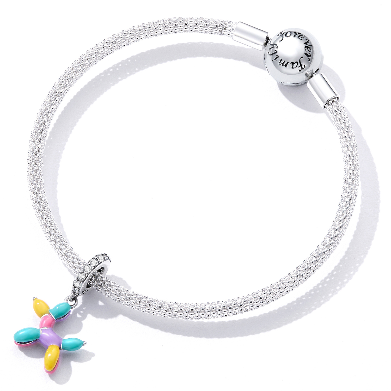 ΑΣΗΜΕΝΙΟ CHARM (925) Colorful balloon dog - Image 4