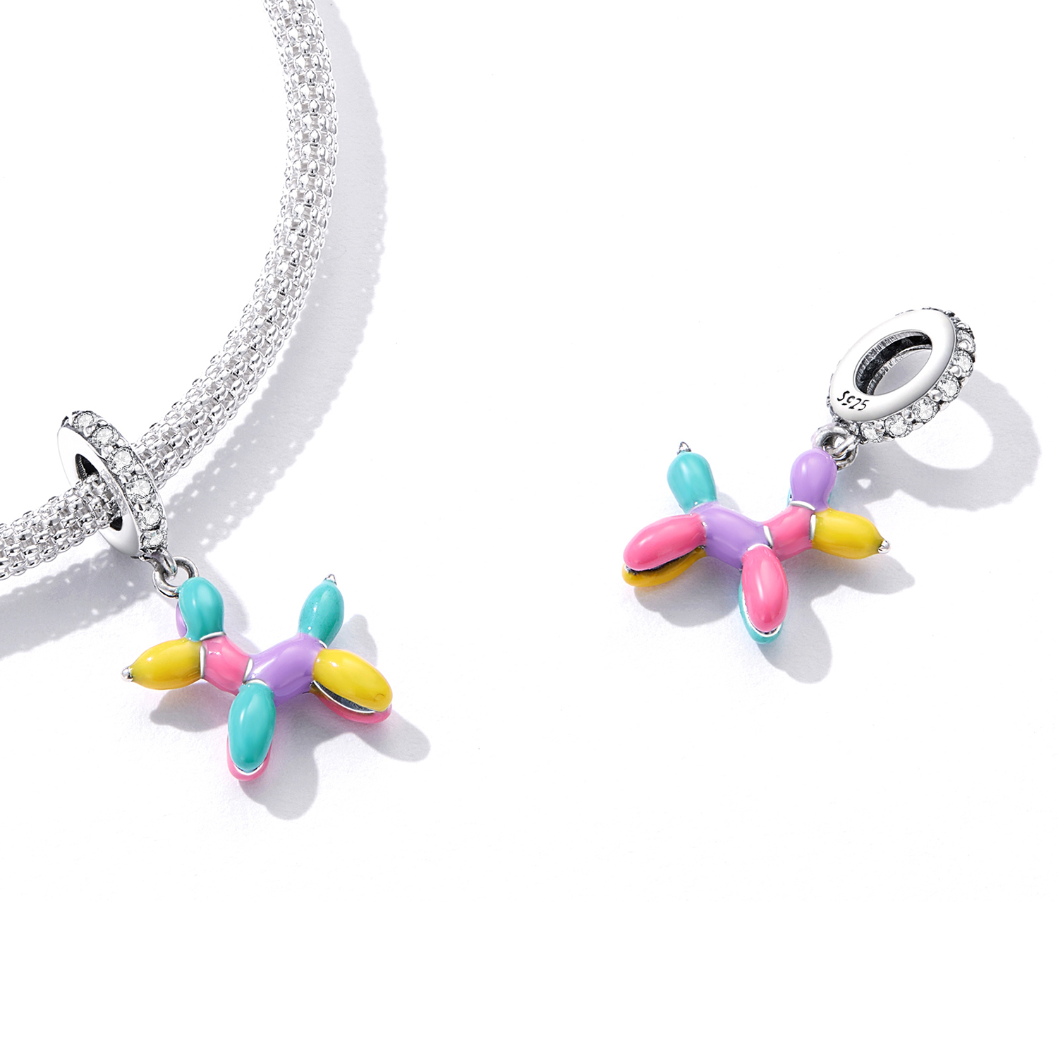 ΑΣΗΜΕΝΙΟ CHARM (925) Colorful balloon dog - Image 3