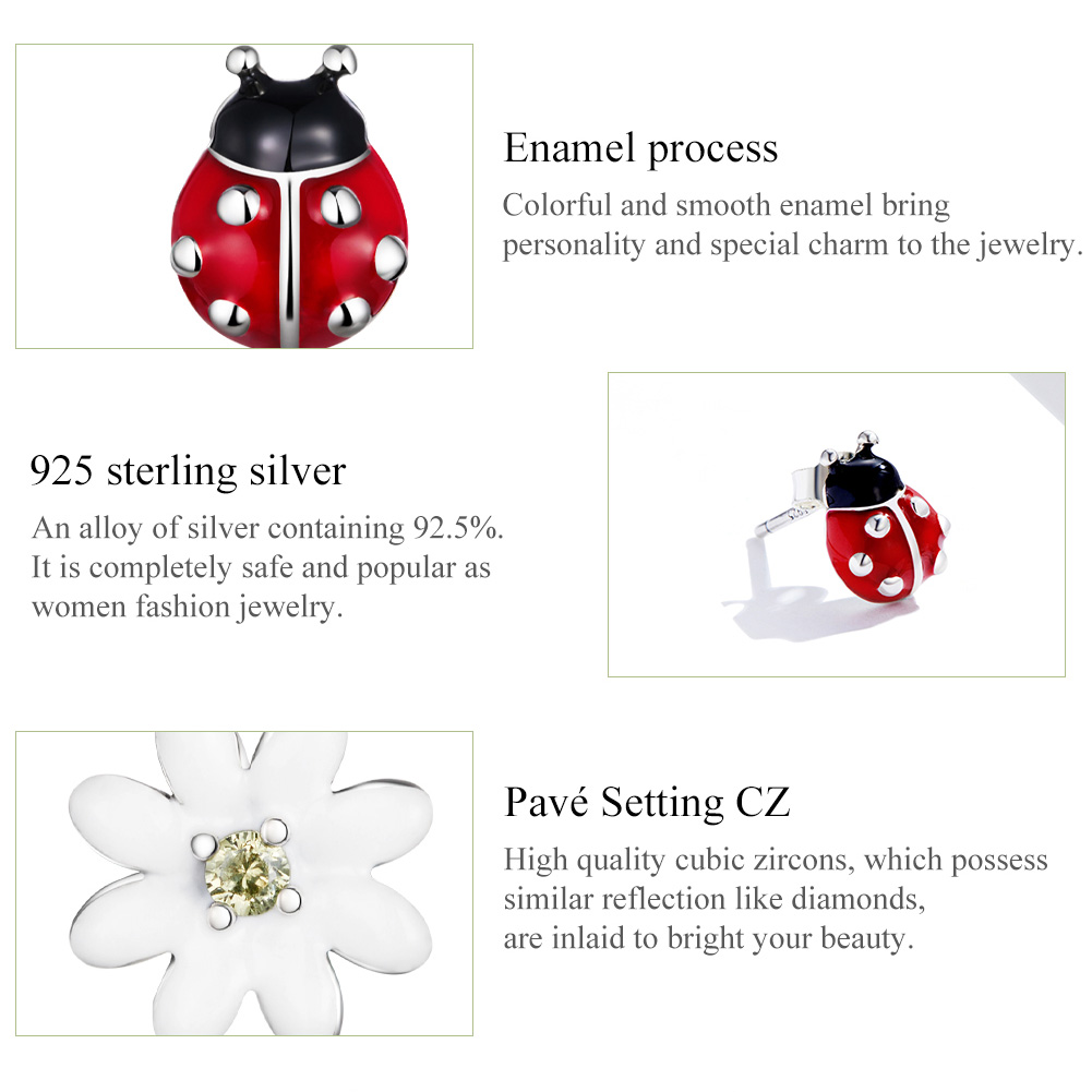 ΑΣΗΜΕΝΙΑ ΣΚΟΥΛΑΡΙΚΙΑ (925) Καρφωτά Ladybug and margarita - Image 2