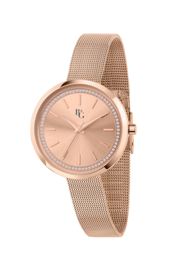B&G WOMAN WATCH MOONLIGHT ROSE GOLD STAINLESS STEEL BRACELET