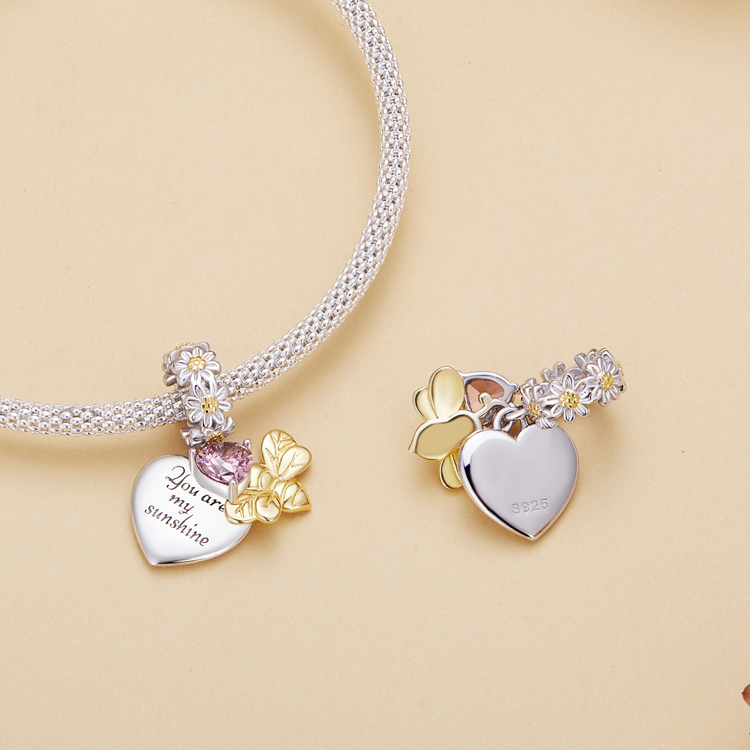 ΑΣΗΜΕΝΙΟ CHARM (925) You are my sunshine Pendant bead - Image 3