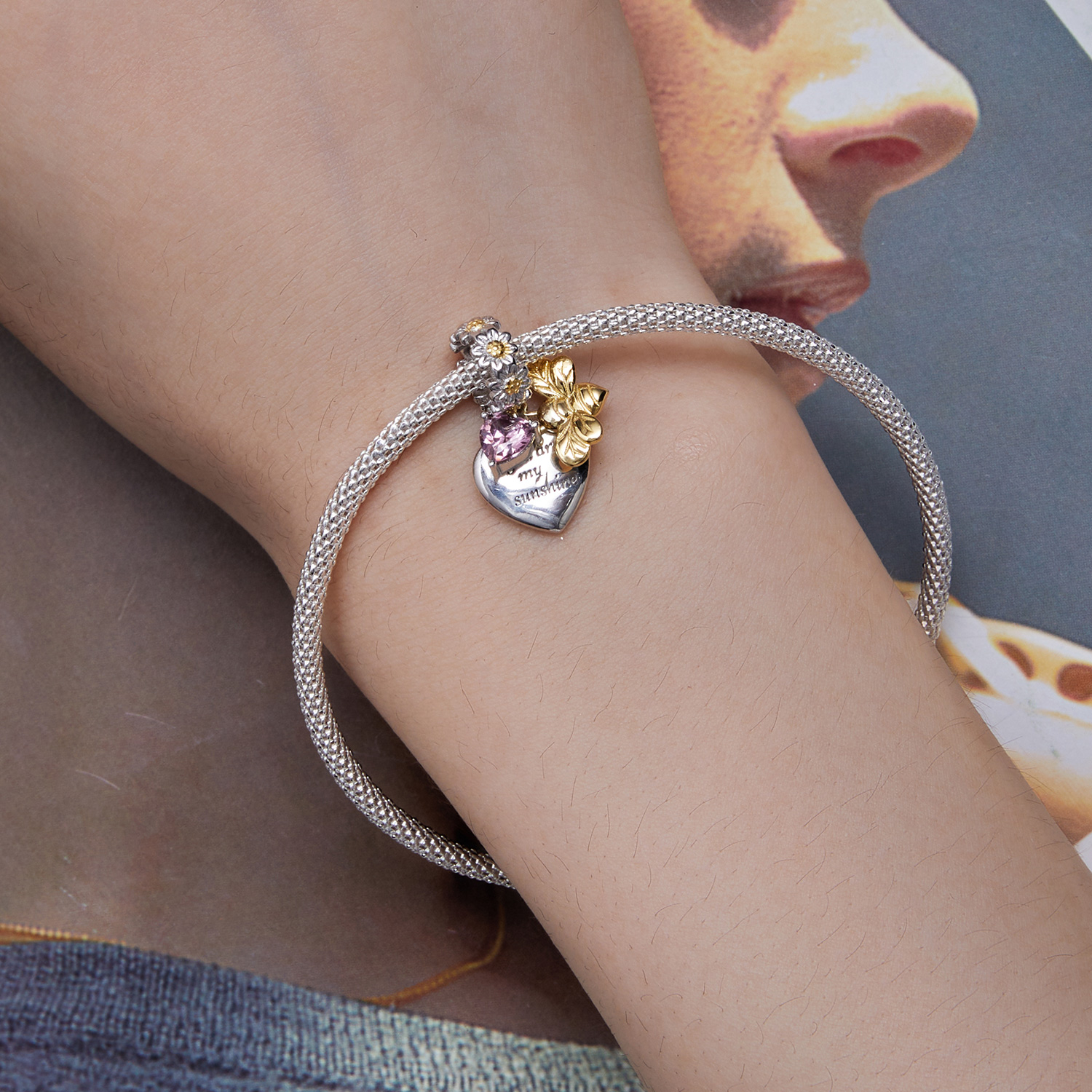 ΑΣΗΜΕΝΙΟ CHARM (925) You are my sunshine Pendant bead - Image 2