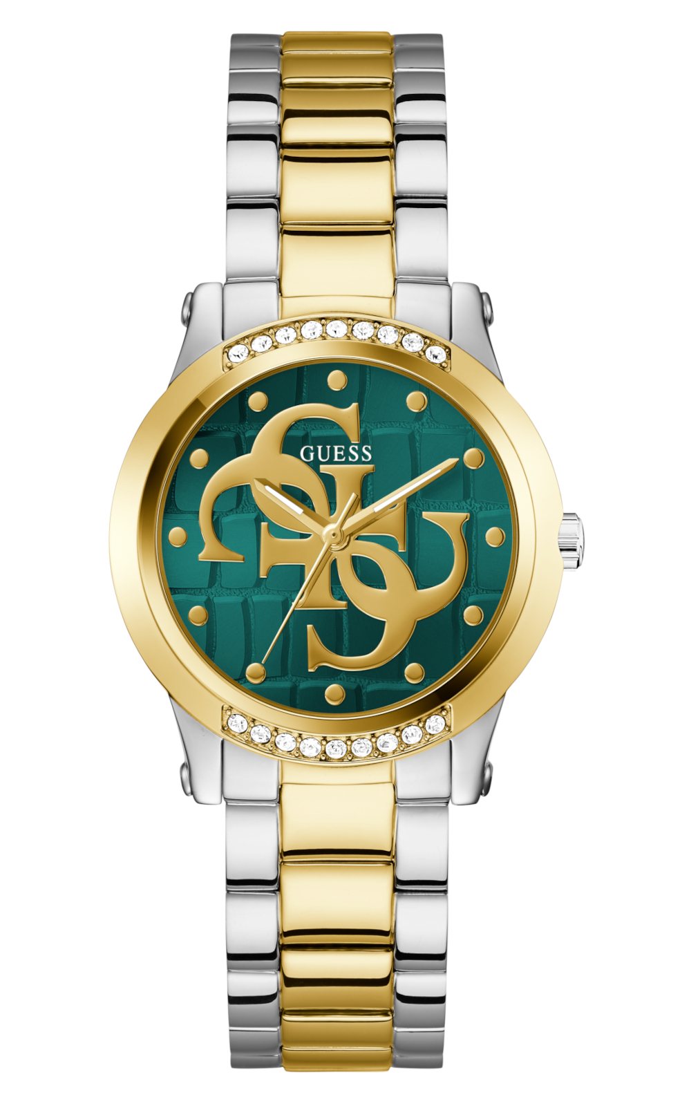GUESS WOMAN WATCH ANNETTE TWO TONE STAINLESS STEEL BRACELET