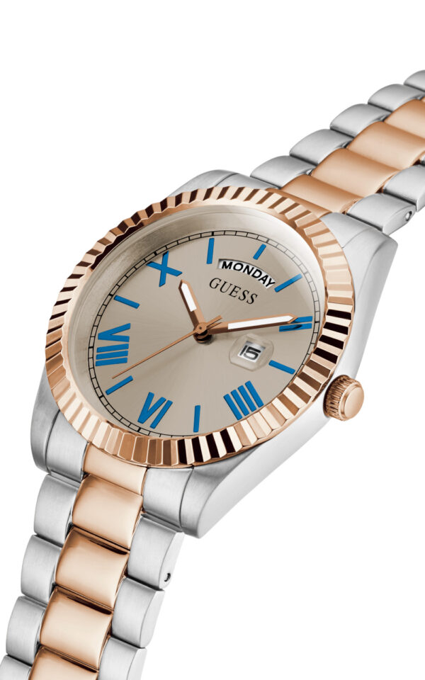 GUESS CONNOISSEUR WOMAN WATCH TWO TONE STAINLESS STEEL BRACELET