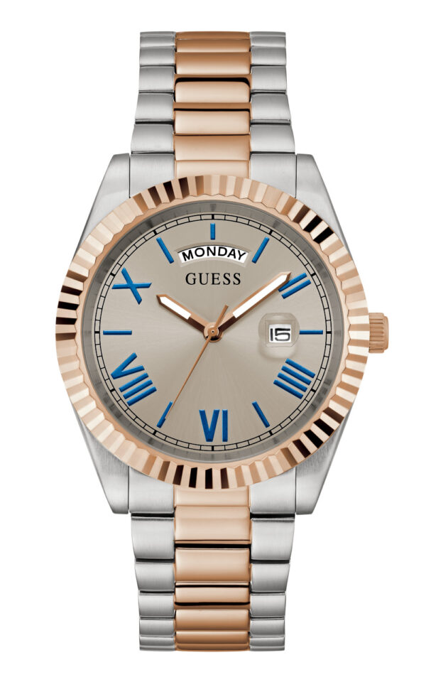 GUESS CONNOISSEUR WOMAN WATCH TWO TONE STAINLESS STEEL BRACELET