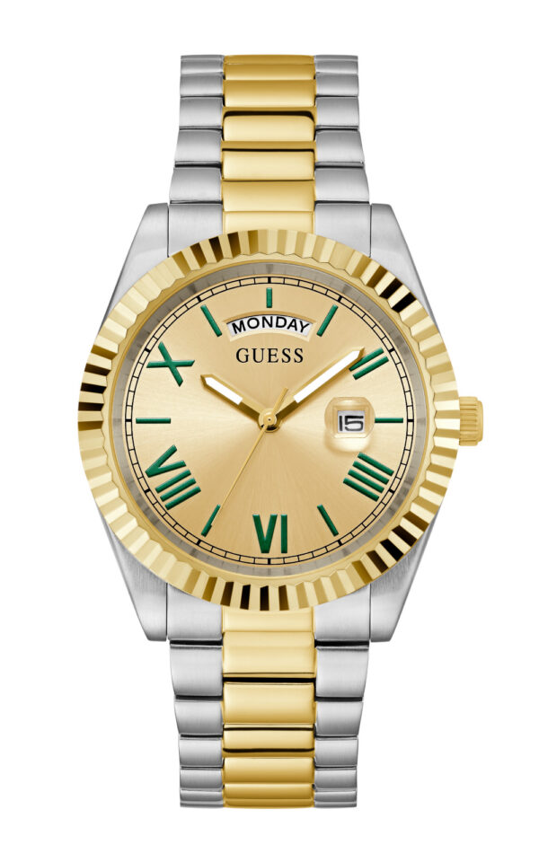 GUESS WOMAN WATCH CONNOISSEUR QUARTZ TWO TONE STAINLESS STEEL BRACELET